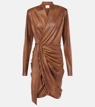 Aleora draped faux suede wrap dress | Isabel Marant