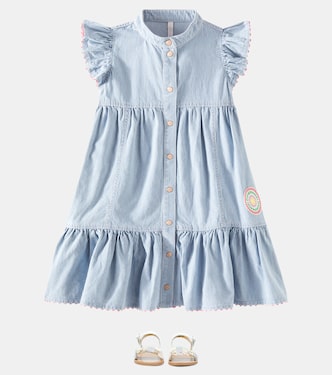 Robe Wylie rayée en jean | Zimmermann Kids