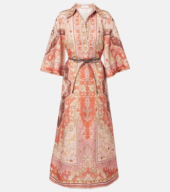 Abito midi Wylie in lino con stampa | Zimmermann