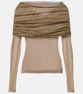 Sonora Veiled ruched top | Christopher Esber