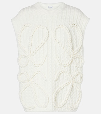 Gilet Anagram in lana a trecce | Loewe