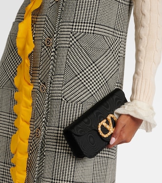 VLogo Signature embellished moiré clutch | Valentino Garavani
