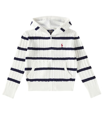 Sweat-shirt à capuche rayé en coton | Polo Ralph Lauren Kids