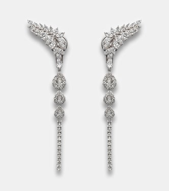 Orecchini a clip Y-Couture in oro bianco 18kt con diamanti  | Yeprem