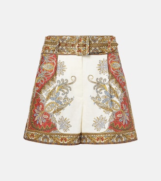 Shorts Hobbes in lino con stampa | Veronica Beard