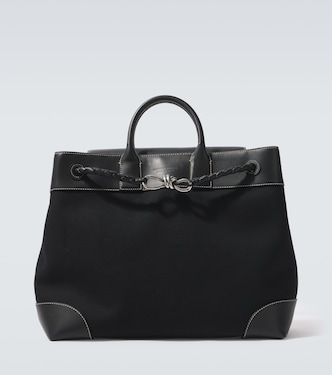 Andiamo Voyager leather-trimmed tote bag | Bottega Veneta