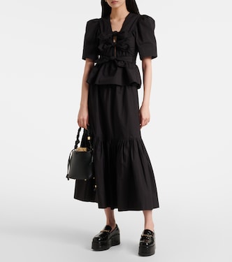 Top in misto cotone con fiocco | Ganni
