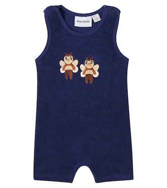 Baby embroidered cotton terry playsuit | Mini Rodini