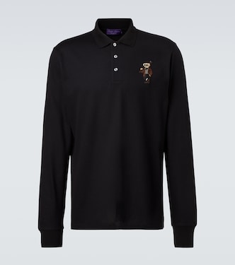 엠브로이더리 코튼 캐시미어 폴로 셔츠 | Ralph Lauren Purple Label