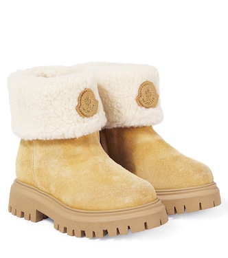 Faux shearling and suede boots | Moncler Enfant