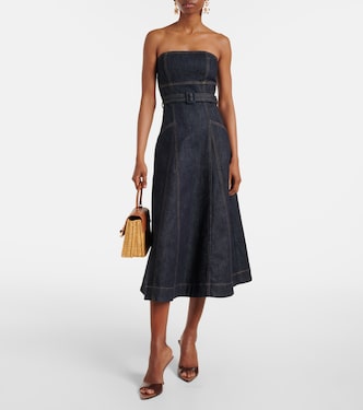 Midikleid aus Denim | Self-Portrait