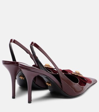 Escarpins Gianni Ribbon 85 en cuir verni | Versace
