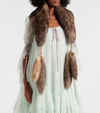 Écharpe Treasure Tails en shearling à ornements | Chloé