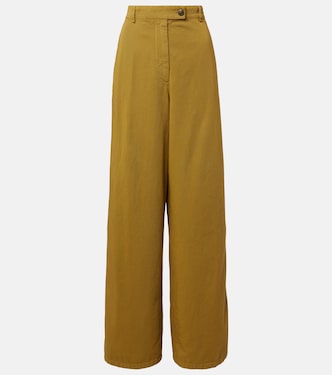 High-rise cotton wide-leg pants | Dries Van Noten