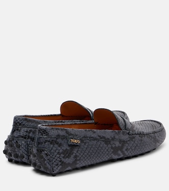Gommino snake-effect leather driving shoes | Tod's