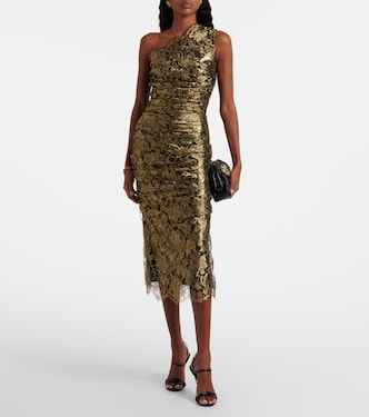 One-Shoulder-Midikleid aus Spitze | Dolce&Gabbana