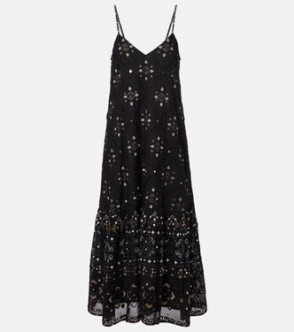 Embroidered cotton midi dress | Juliet Dunn