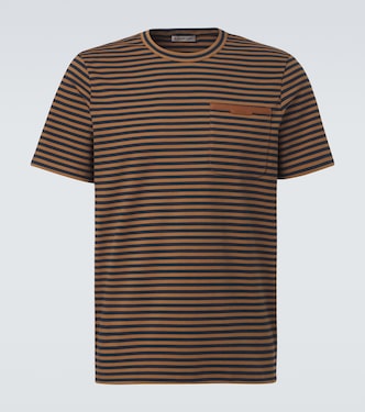Striped cotton-blend jersey T-shirt | Moncler