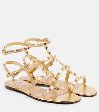 Rockstud metallic leather sandals | Valentino Garavani