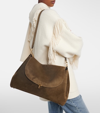 T-Lock suede shoulder bag | Toteme