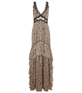 Bedruckte Robe Farrah aus Chiffon | Costarellos