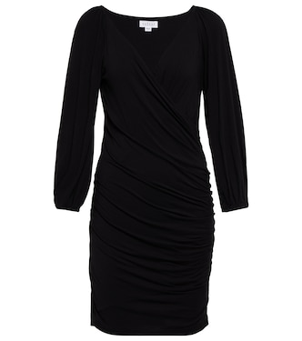 Ruched cotton-blend minidress | Velvet