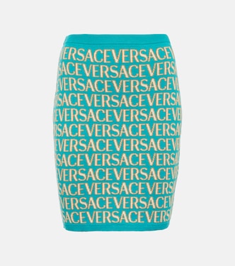 Minifalda en mezcla de algodón Versace Allover | Versace