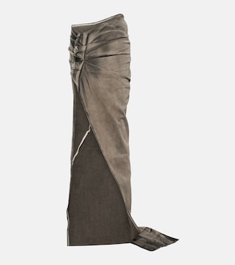 تنورة طويلة من الدنيم DRKSHDW Edfu | Rick Owens