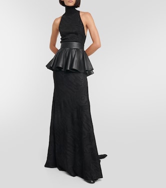 Patterned turtleneck gown | Alaïa
