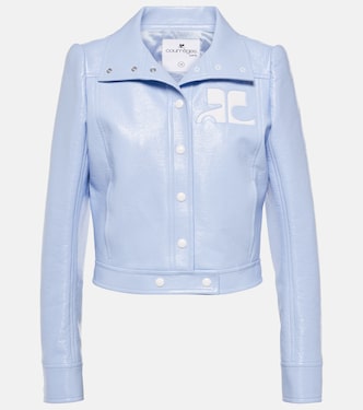 Reedition cropped vinyl jacket | Courrèges