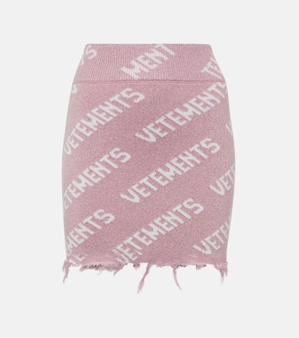 Minifalda en mezcla de lana con monograma | Vetements