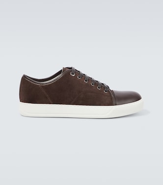 DBB1 leather-trimmed suede sneakers | Lanvin