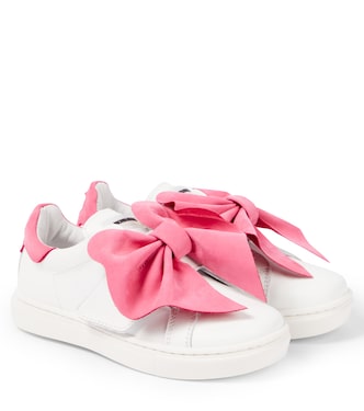 Sneakers in pelle con fiocco | Monnalisa