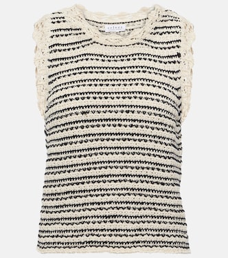 Sophie striped cotton-blend vest | Velvet