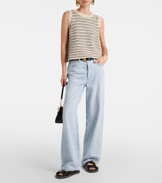 Sophie striped cotton-blend vest | Velvet
