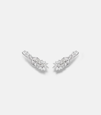 Orecchini clip-on Y-Not in oro bianco 18kt con diamanti | Yeprem