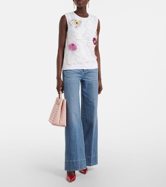 Top en coton mélangé à fleurs | Oscar de la Renta