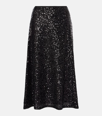 Falda midi Araminta con lentejuelas de tiro alto | Diane von Furstenberg