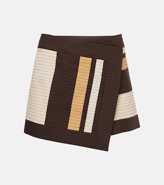 Savanna striped cotton wrap skirt | SIR