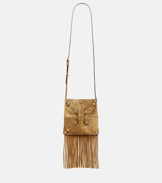 Nellcôte Small fringed suede shoulder bag | Valentino Garavani