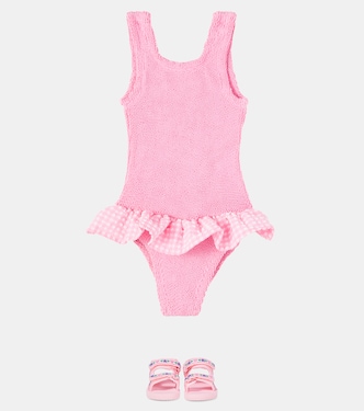 Denise gingham ruffled swimsuit | Hunza G Kids