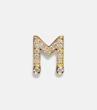 Petite K 18kt gold single earring with diamonds | Sophie Bille Brahe