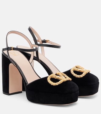 VLogo 115 velvet platform pumps | Valentino Garavani