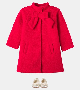 Bow-detail bouclé coat | Patachou