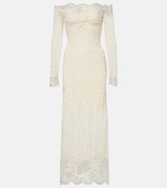 Bridal Off-Shoulder-Midikleid aus Spitze | Rabanne