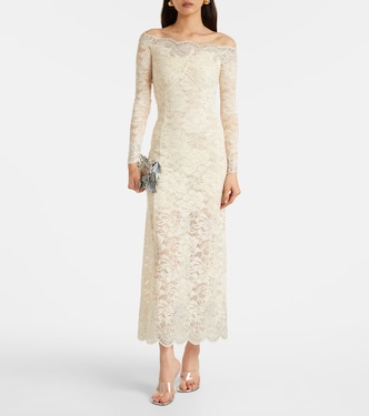 Bridal Off-Shoulder-Midikleid aus Spitze | Rabanne