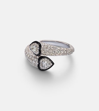 Double Crush 18kt white gold ring with diamonds | Kamyen