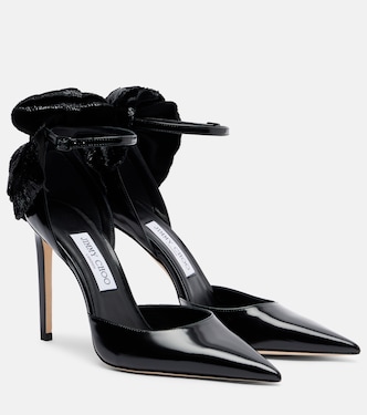 Marja 100 floral-appliqué leather pumps | Jimmy Choo