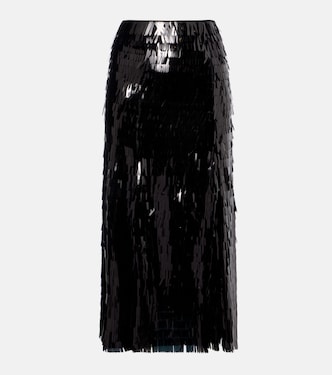 Sequined high-rise midi skirt | Self-Portrait