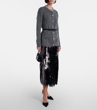 Falda midi de tiro alto con lentejuelas | Self-Portrait